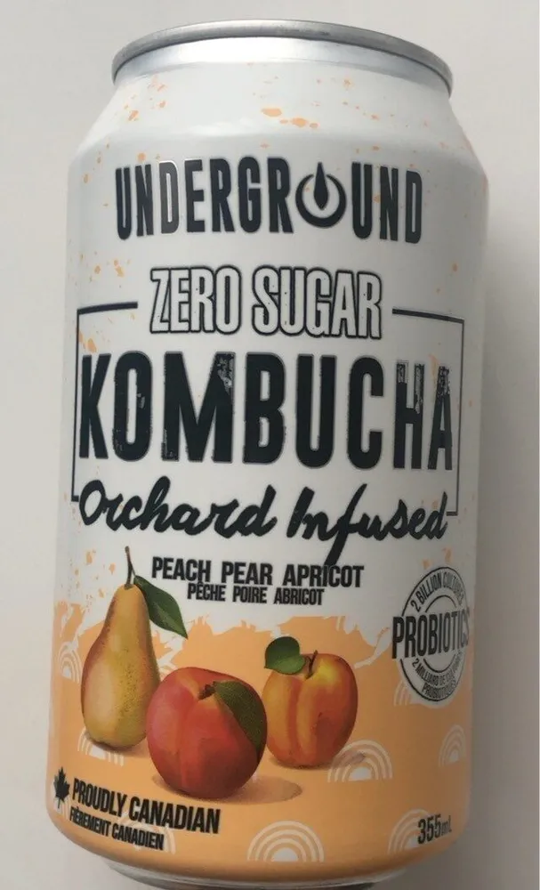 Zero sugar kombucha orchard infused peach pear apricot