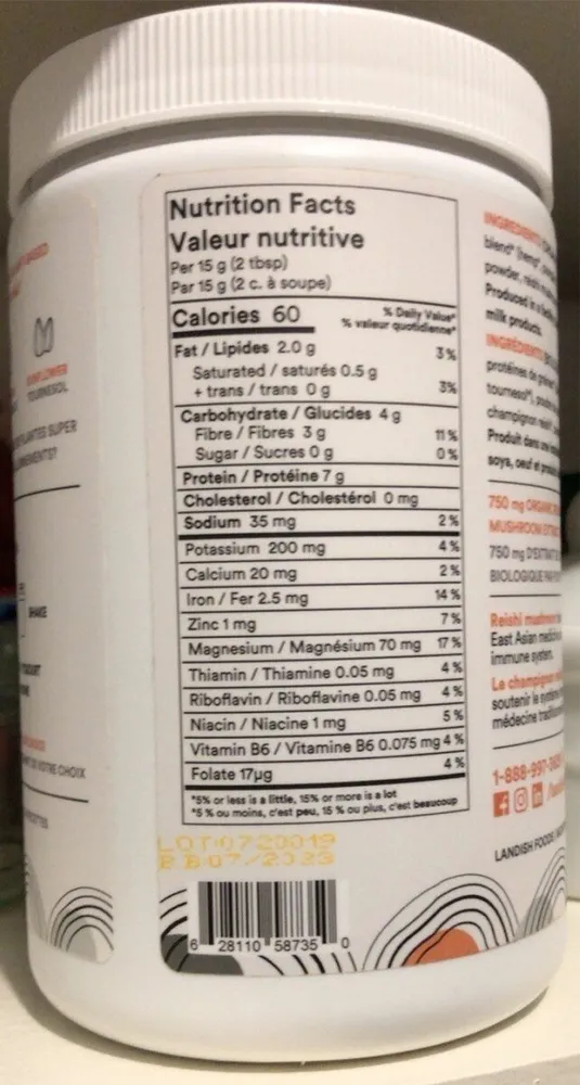 Landish shake nutritionnel au Champignon Reishi