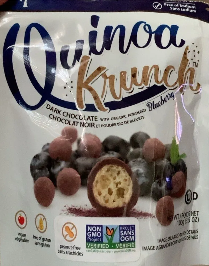 Quinoa Krunch - Dark chocolate with organic powdered blueberry