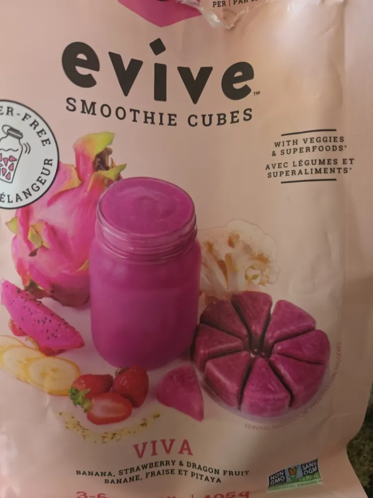evive smoothie cubes VIVA Banana, Strawberry & Dragon Fruit