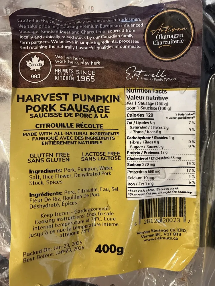 Harvest Pumpkin Sausage