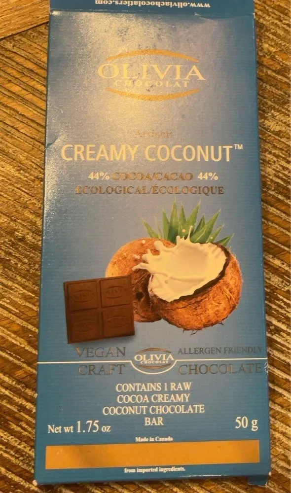 Coconut chocolate bar
