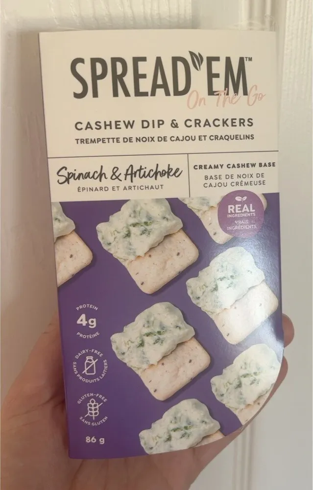 Spinach & Artichoke Cashew Dip & Crackers