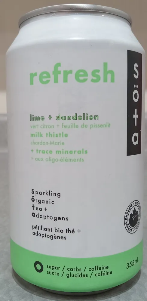 Lime + Dandelion Sparkling Organic Tea