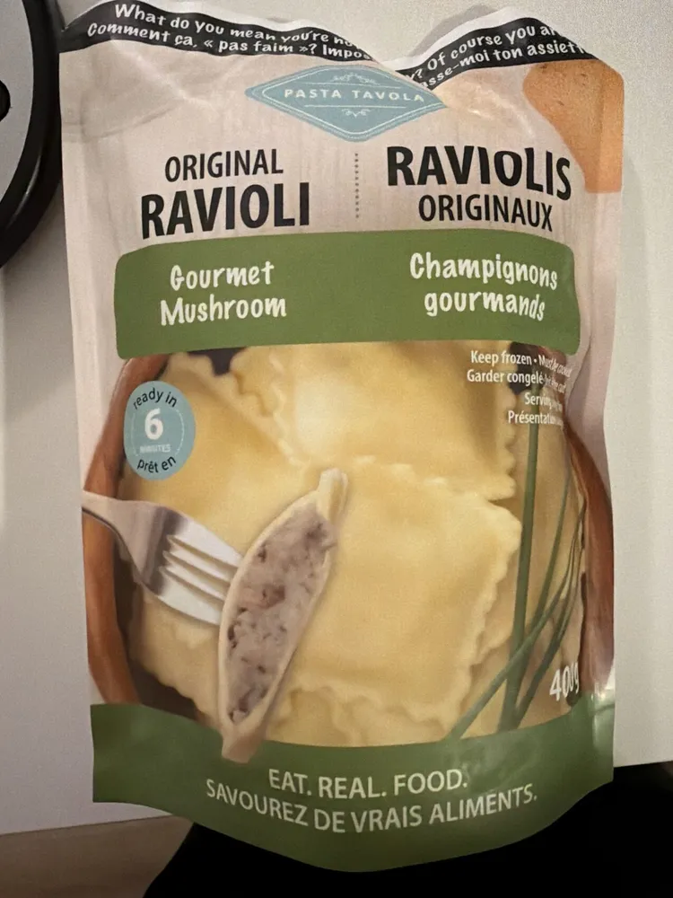 Gourmet mushroom ravioli