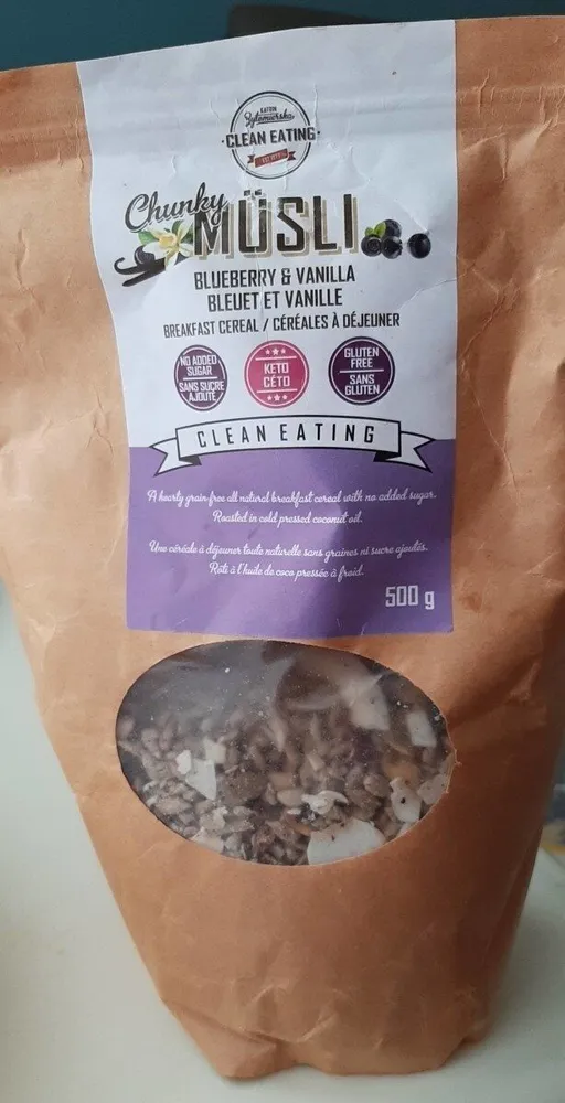 Céréales à déjeuner bleuet et vanille