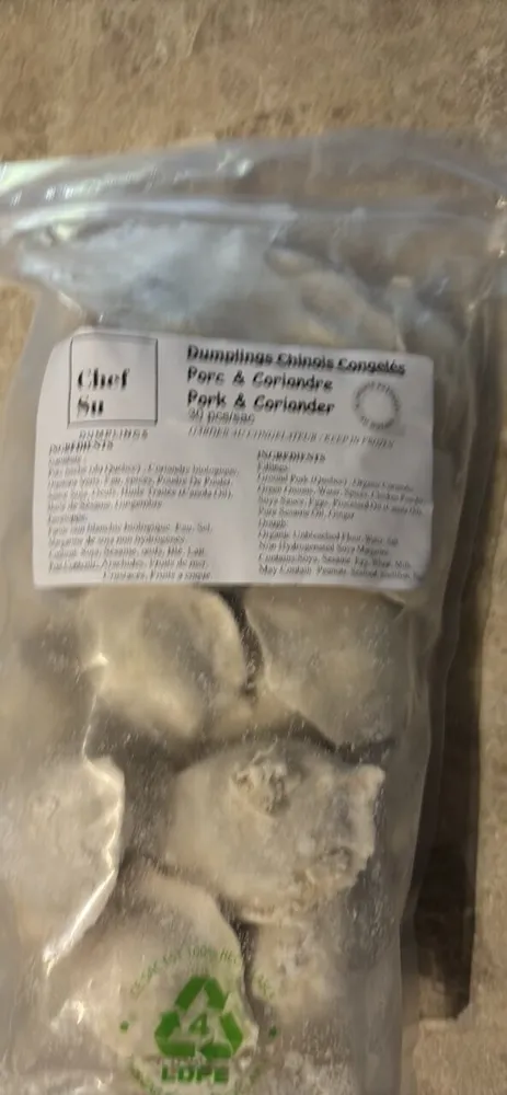 Dumpling chinois congelés porc et coriandre