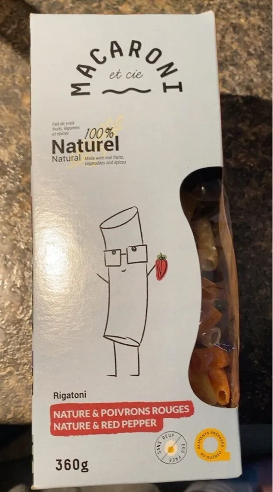 Pâtes nature et poivrons rouges