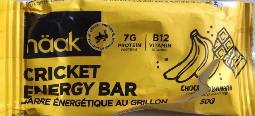 Banana Chocolate Cricket protein Energy bar
