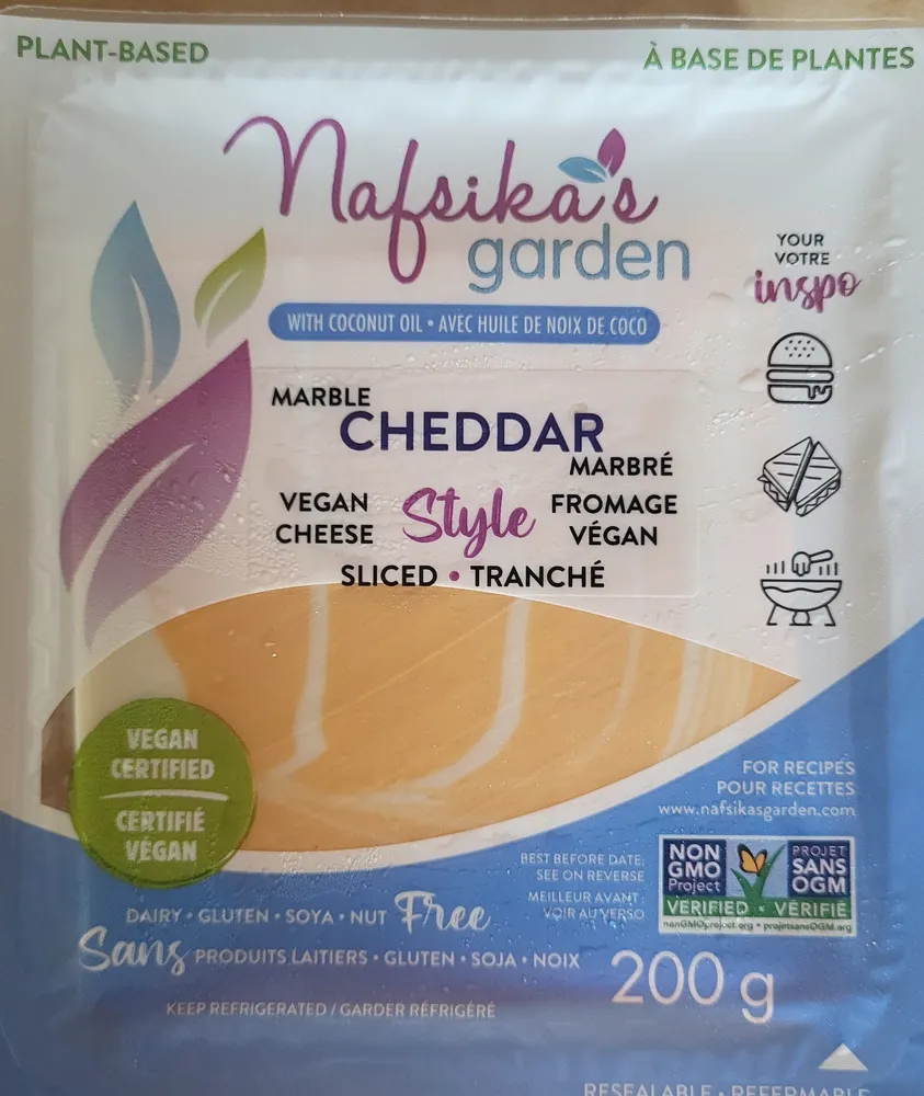 Marble Cheddar Style Vegan Cheese Sliced