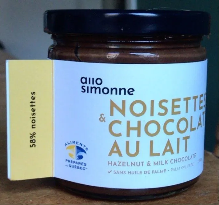 Noisettes et chocolat au lait