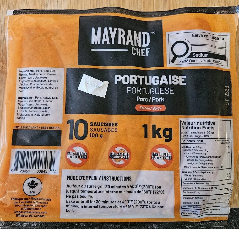 Portuguese Sausage Pork