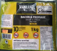 Bqcon and cheese sausages