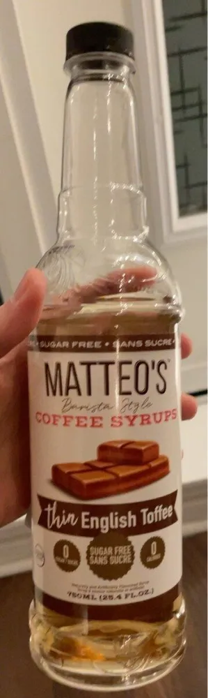 Coffee syrup thin english toffee