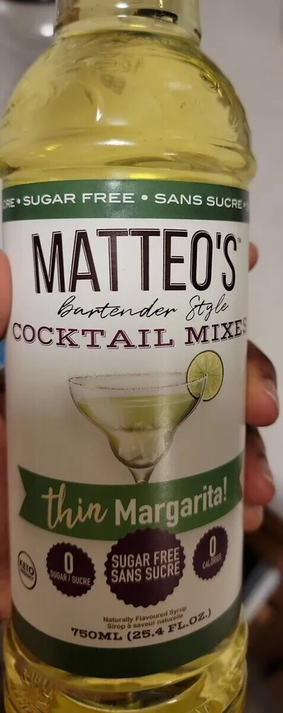 Bartender style cocktail mix thin margarita