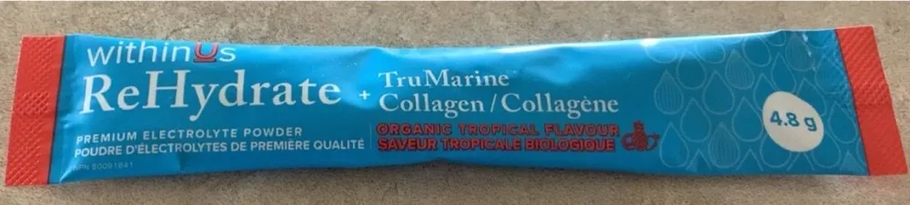 ReHydrate + TruMarine® Collagen, Organic Tropical Flavour