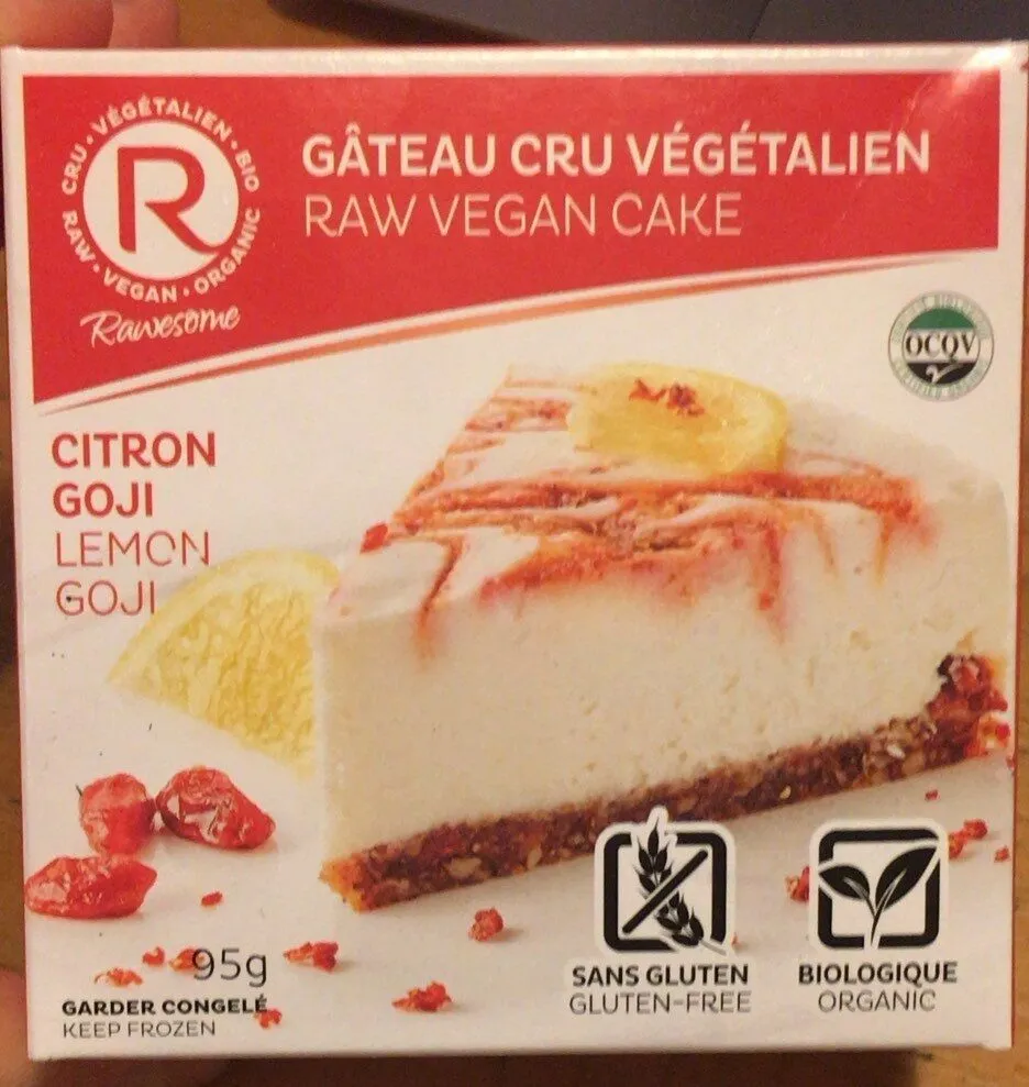 Gâteau cru végétalien citron goji