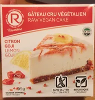 Gâteau cru végétalien citron goji