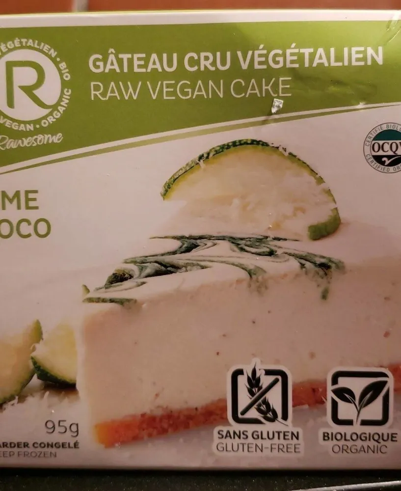 Gâteau cru végétalien lime coco