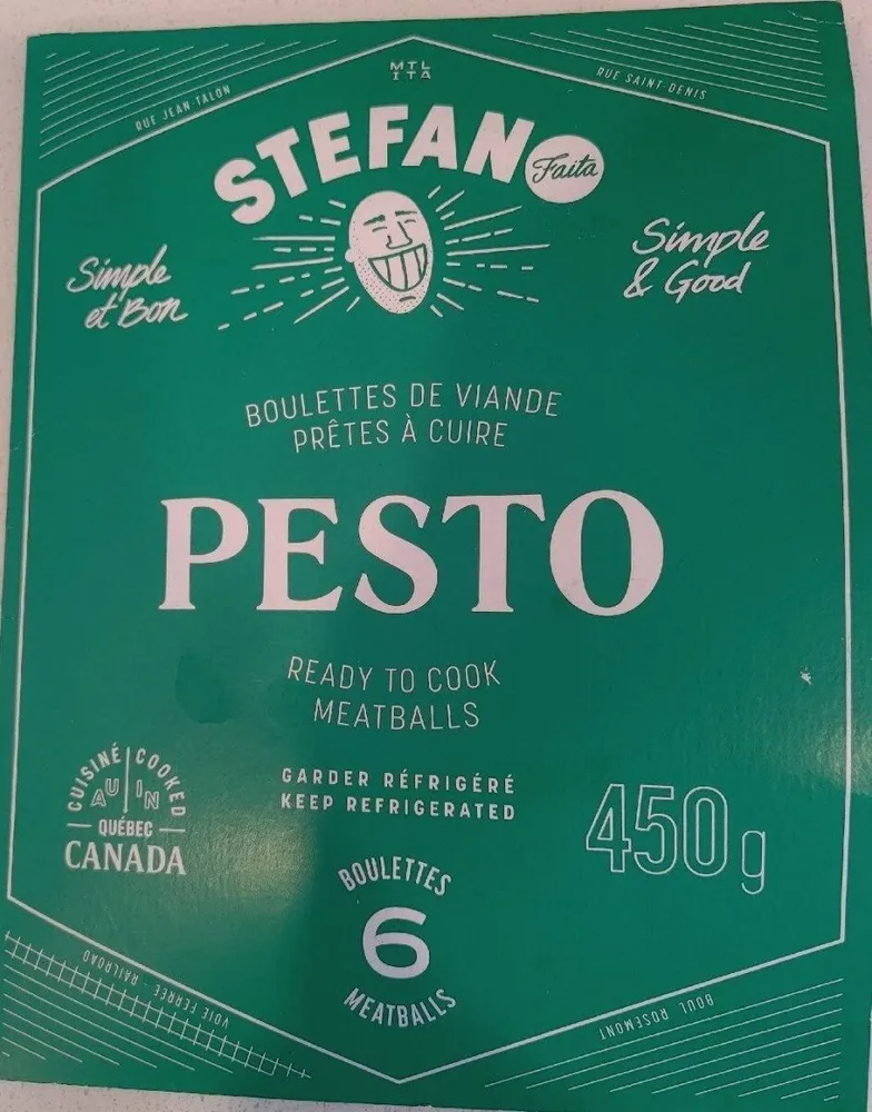 Boulette de viande prête à cuire, pesto