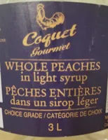 Pêches entière dans un sirop léger.