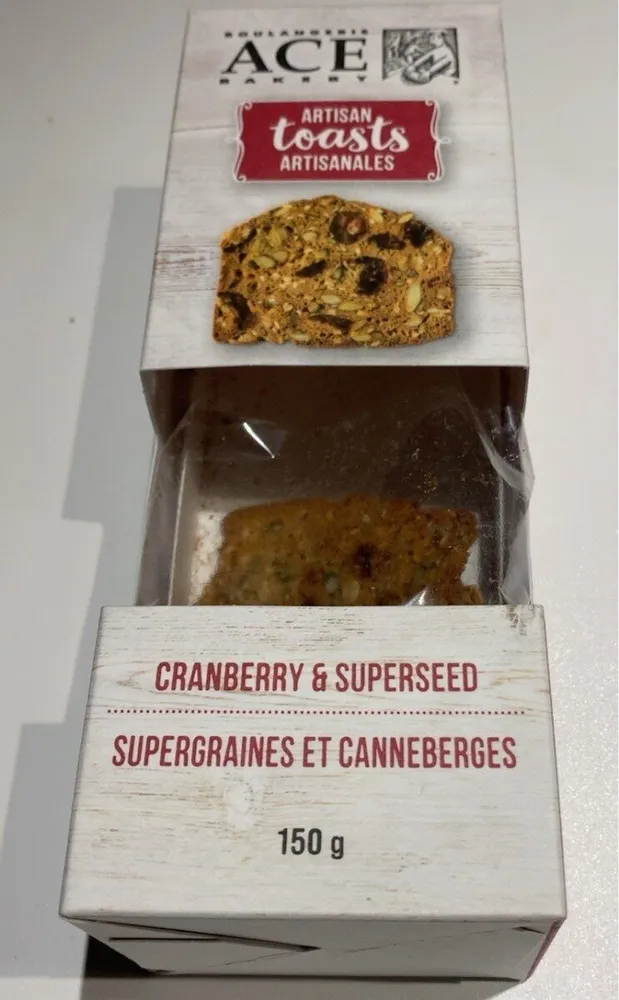 Toasts artisanales supergraines et canneberges