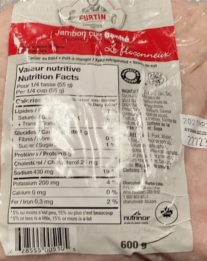 Jambon cuit haché