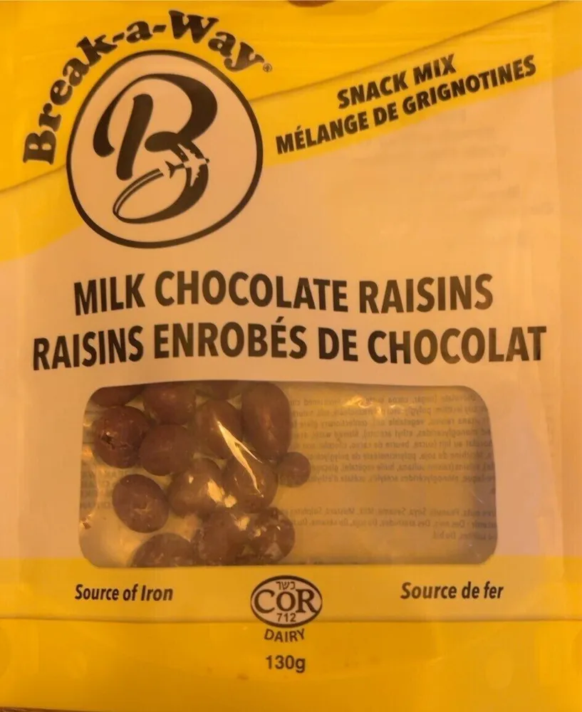 Raisins enrobés chocolat