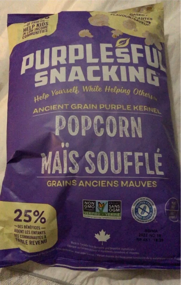 Ancient Grain Purple Kernel Popcorn Cheddar Flavor