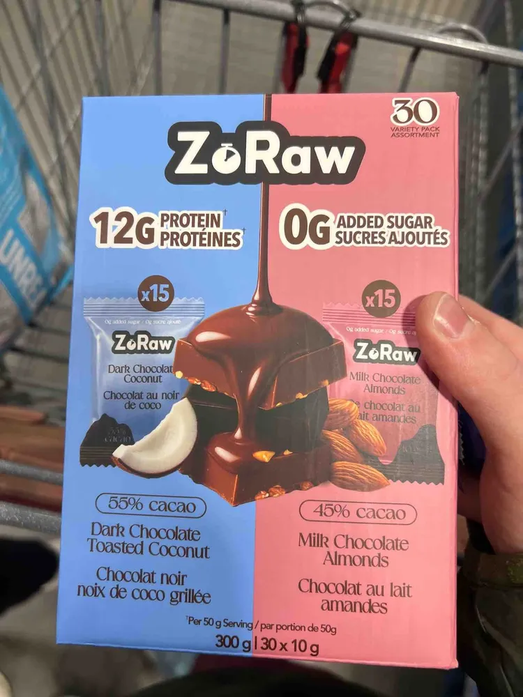 ZoRaw Bites Variety Pack Dark Chocolate Toasted Coconut / Milk Chocolate Almonds