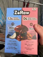 ZoRaw Bites Variety Pack Dark Chocolate Toasted Coconut / Milk Chocolate Almonds