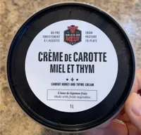 Creme de carotte miel et thym