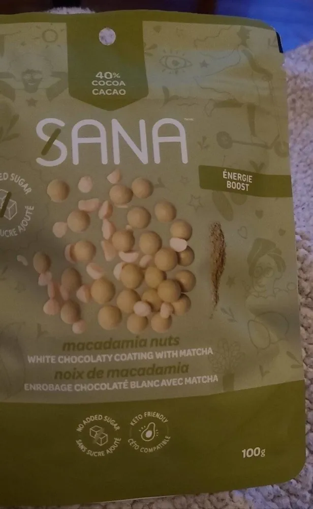 Noix de macadamia Enrobage chocolaté blanc avec Matcha