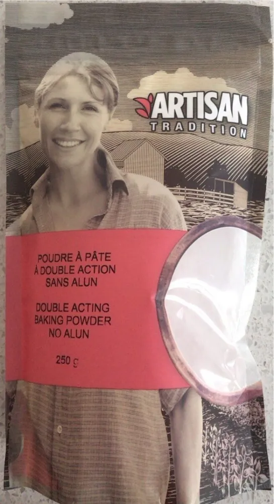 Poudre à pâte à double action sans alun