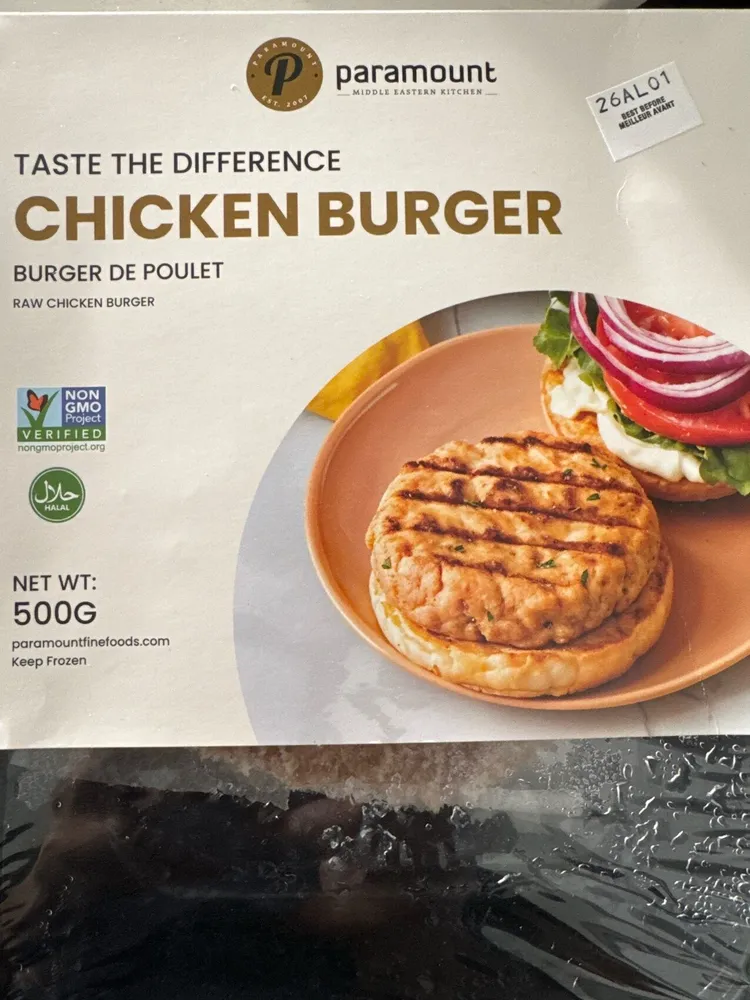 Raw Chicken Burger