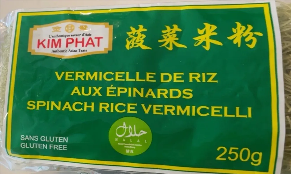 Vermicelle de riz aux épinards