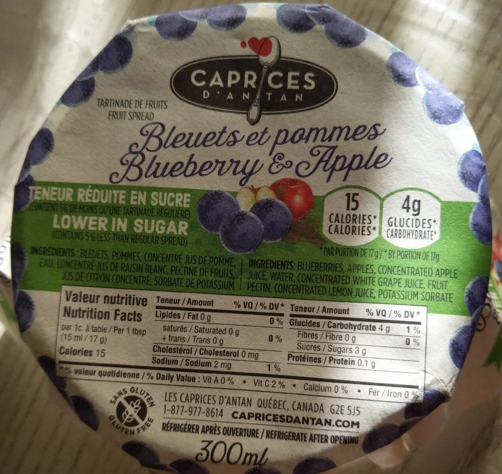 Caprice d'antan bleuets pommes