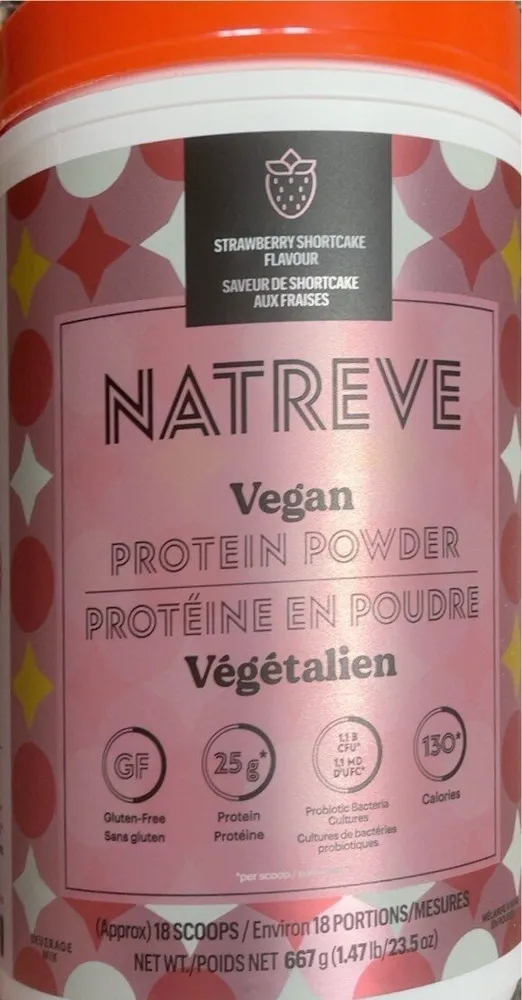 Strawberry shortcake flavour vegan protein powder