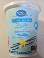 Great Value Fat Free Vanilla Stirred Yogurt