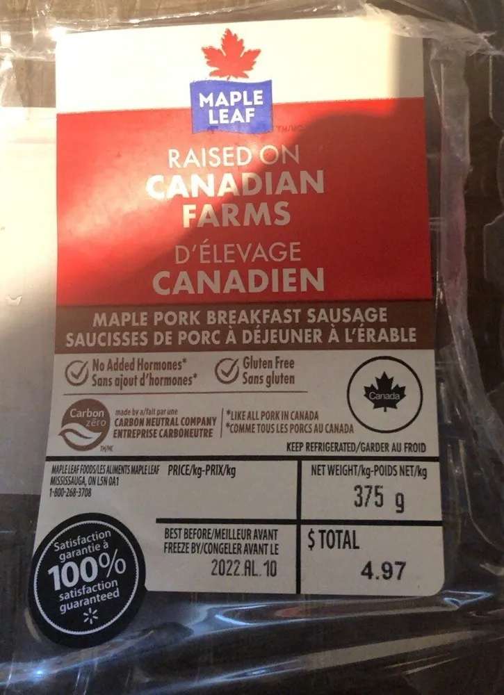 Maple pork breakfast sausage