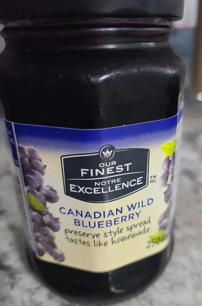Canadian wild blueberry preserve style spread