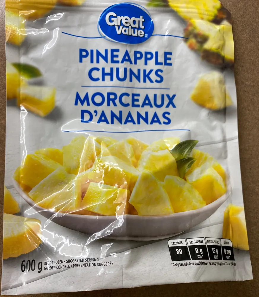 Pineapple Chunks, frozen