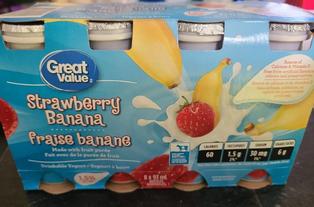 Strawberry Banana Drinkable Yogurt