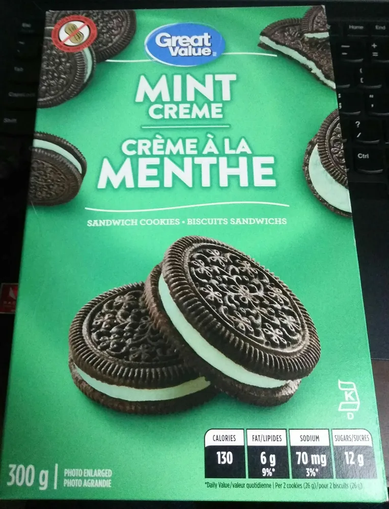 Mint Creme Sandwich Cookies