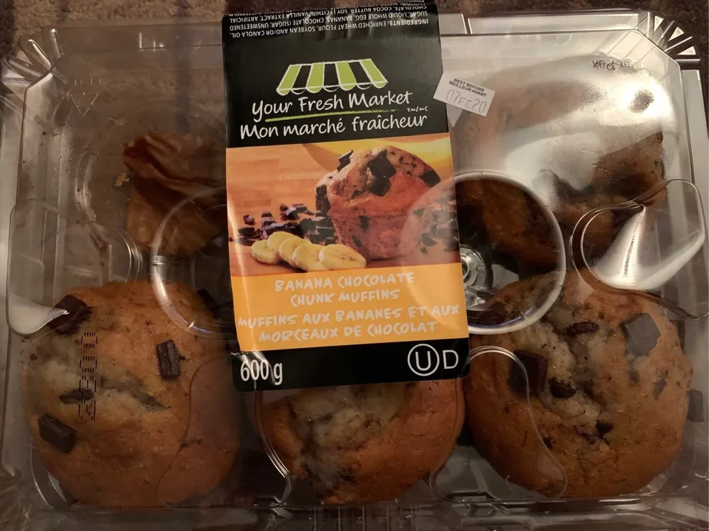 Banana Chocolate-Chunk Muffins