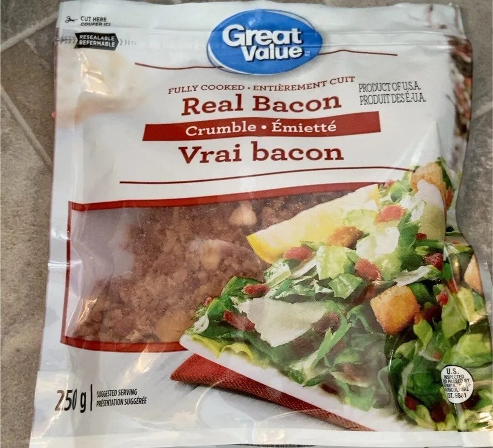 Vrai bacon emiette