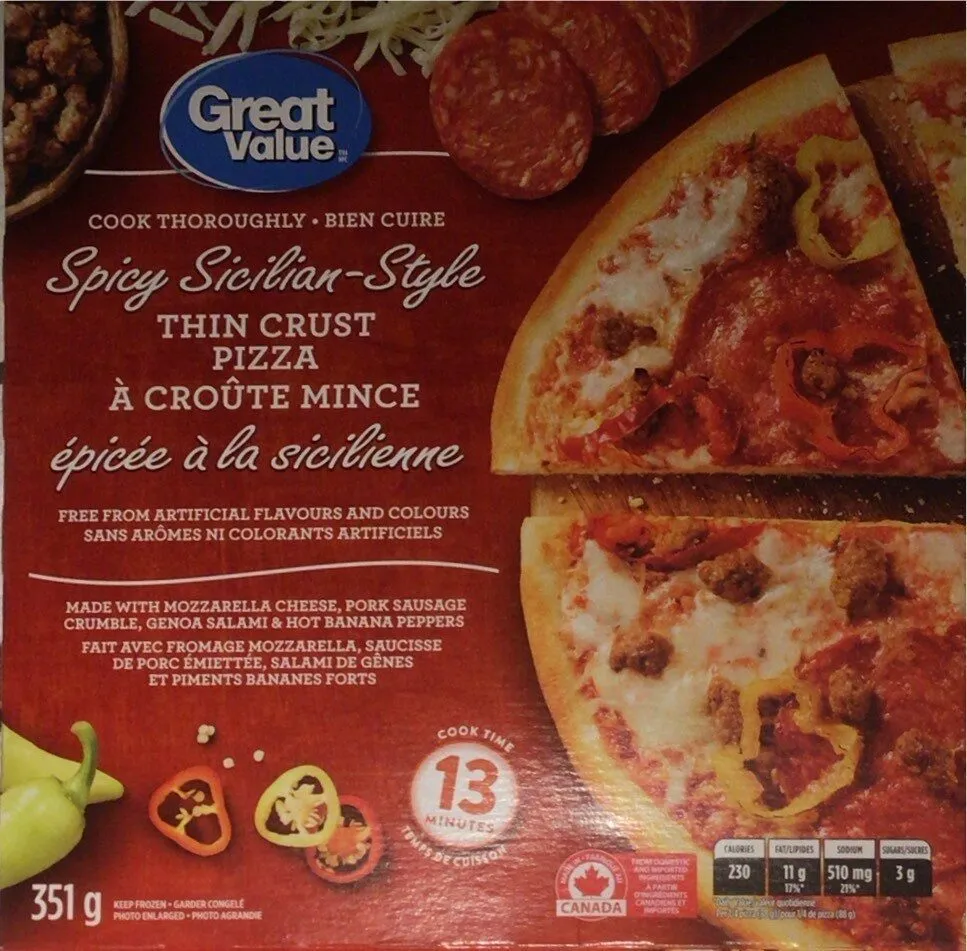 Pizza à croute mince épicée à la sicilienne