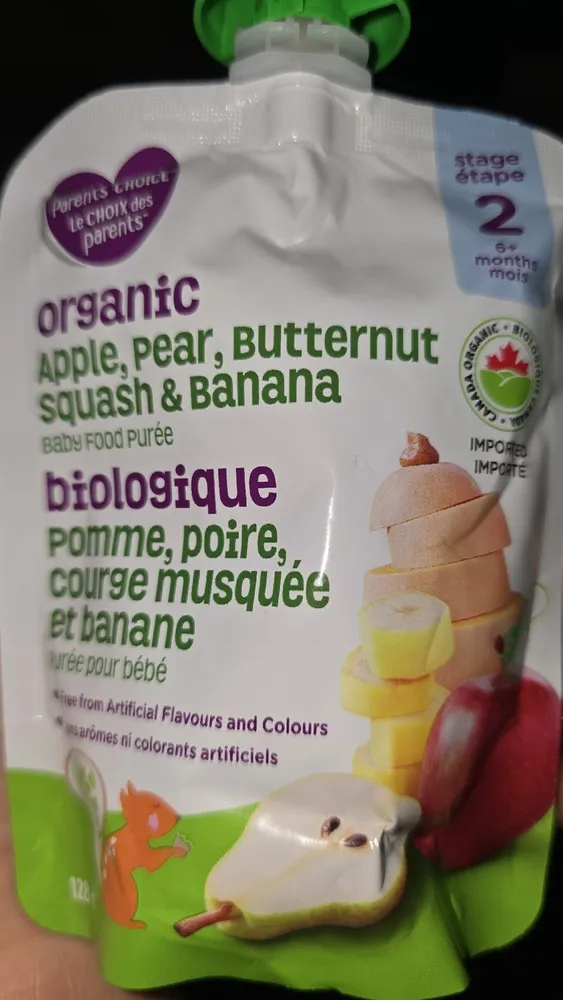 organic biological baby food puree