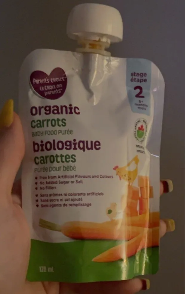 Organic Carrots baby food purée