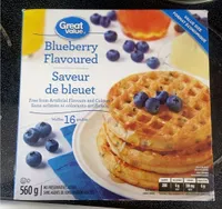 Blueberry flavoured waffles